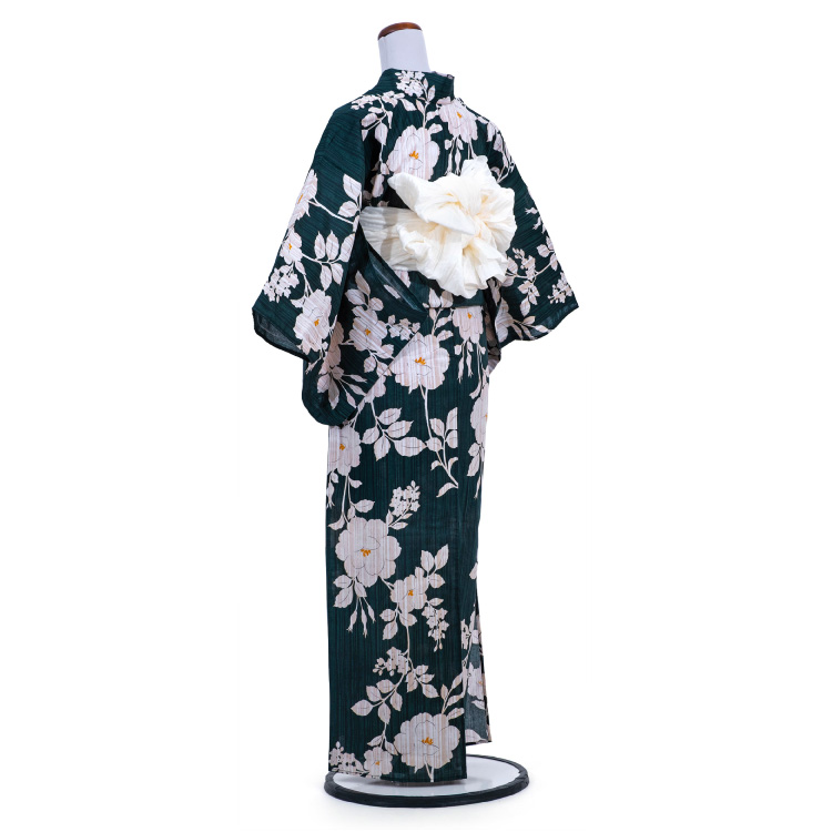 浴衣 レディース 女性用 夜涼 yosuzumi 緑 グリーン 濃緑 夏 夏着物 夏