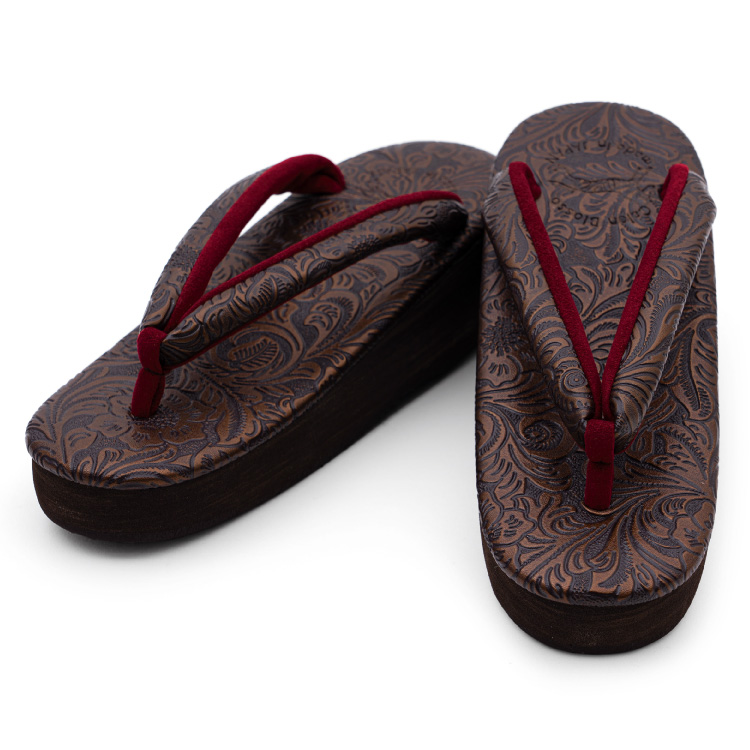 カレンブロッソ カフェ草履 Mサイズ チャコールグレー 黒 ブラック  