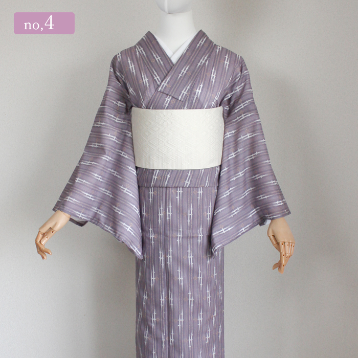 夏着物 紗 小紋 洗える着物 ポリエステル 夏物 紬風 涼しい 暈し