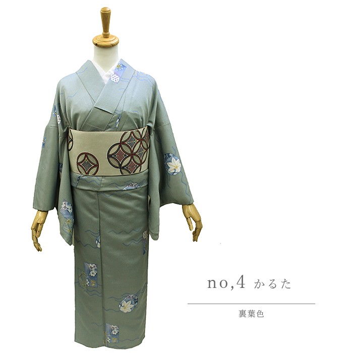 単衣着物 小紋 洗える着物 Lサイズ :kimonoyamayu-hitoe-79:きものや 