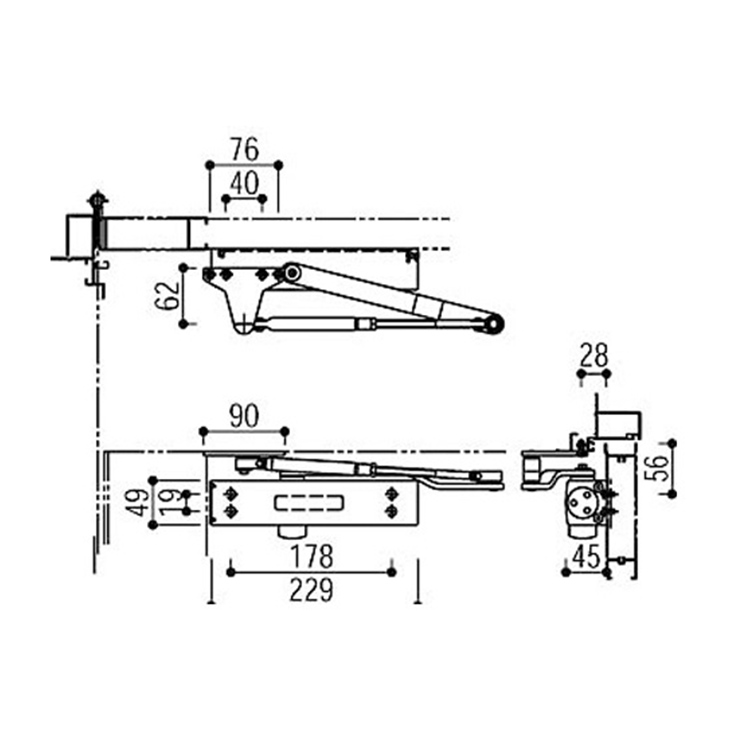 YKK　玄関　ドアクローザー YKK AP ドア用 ドアクローザー HH4K11563 YS シルバー ykk