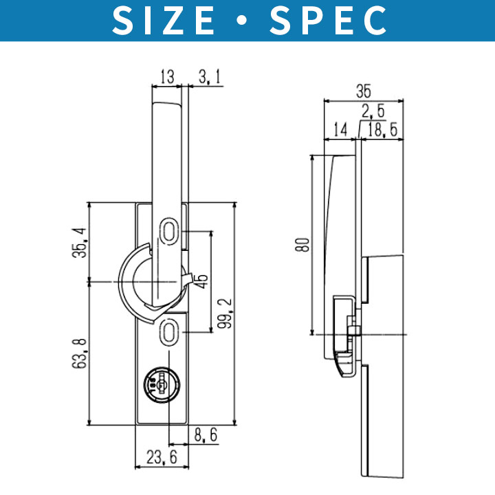 YKK AP YKK AP HH5K12934-133 HH5K12935-133 純正品 鍵付きクレセント