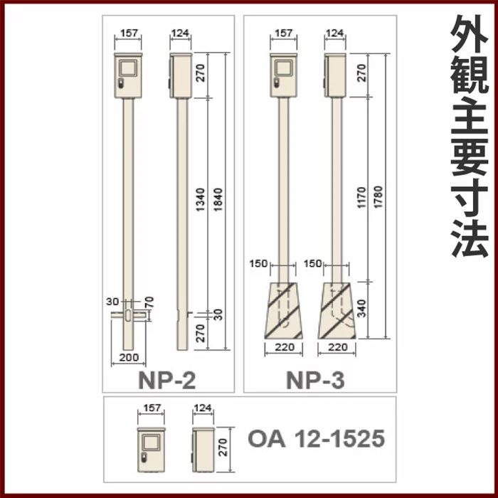 遠隔式水道メーター NP-2 ： 個別式受信機用鉄製ポール : 窓とガラスの