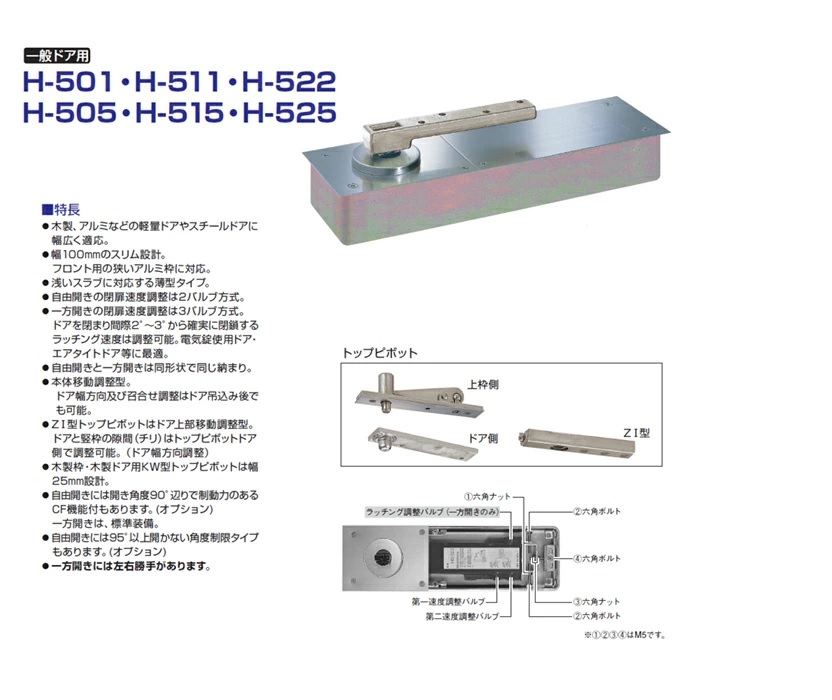 ニュースター フロアヒンジ HS-525 H-525 NEW STAR 日本ドアーチエック