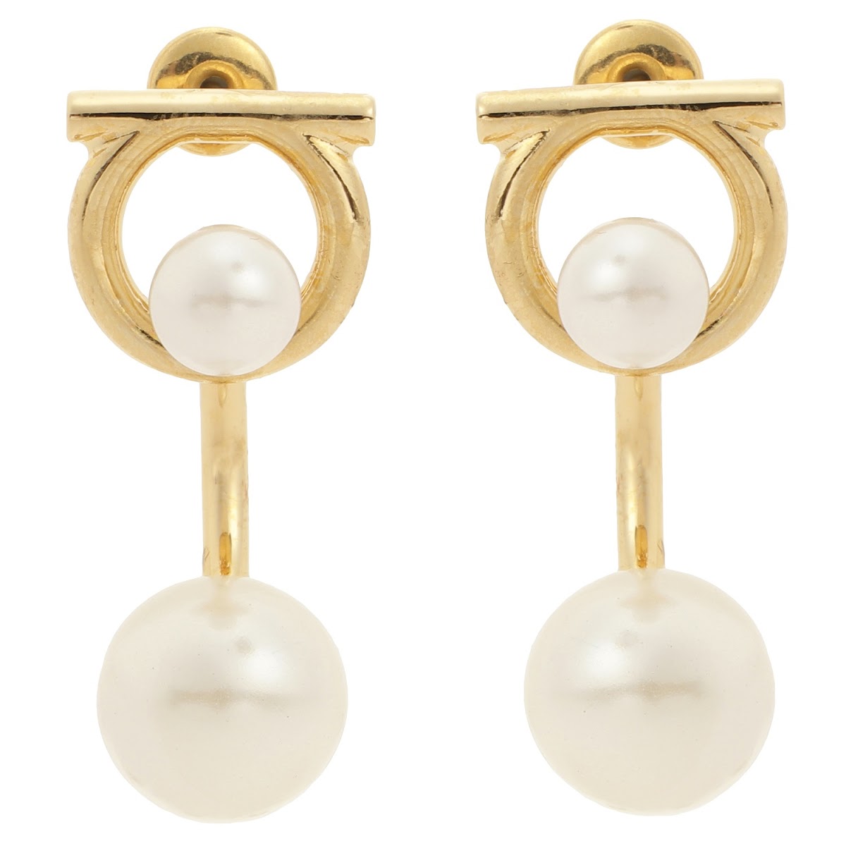 サルバトーレフェラガモ Salvatore Ferragamo 736178 760386 001 ガンチーニ パール ピアス ゴールド レディース アクセサリー GANCINI EARRING WITH SYNTHETIC PEARL