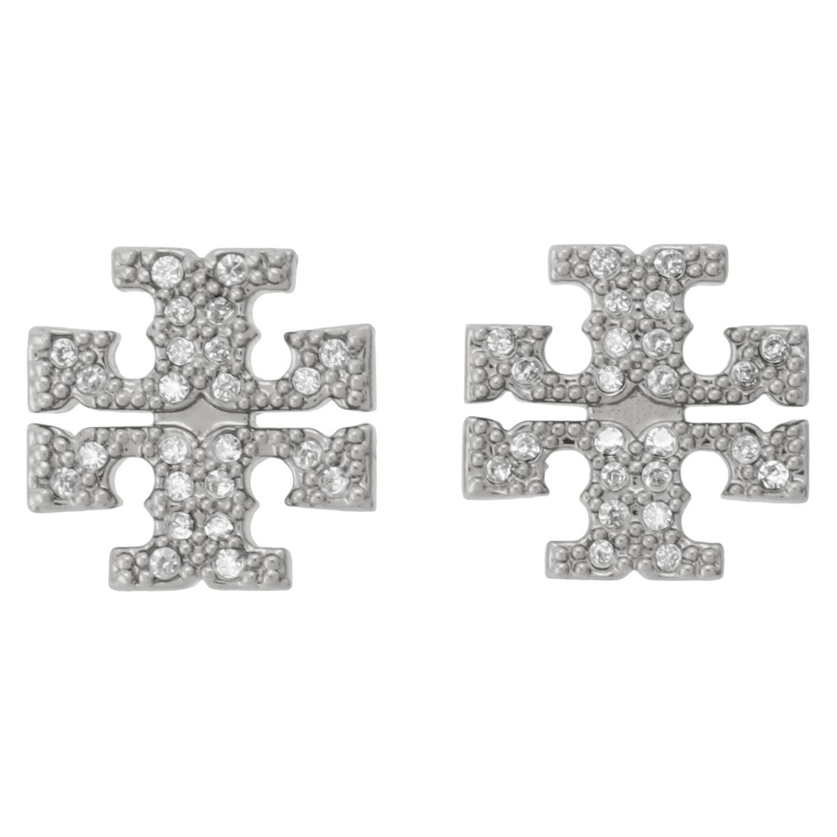 トリーバーチ Tory Burch 53423-042 キラ パヴェ スタッズ ピアス ダブルT ロゴ シルバー レディース アクセサリー Kira Pave Stud Earring