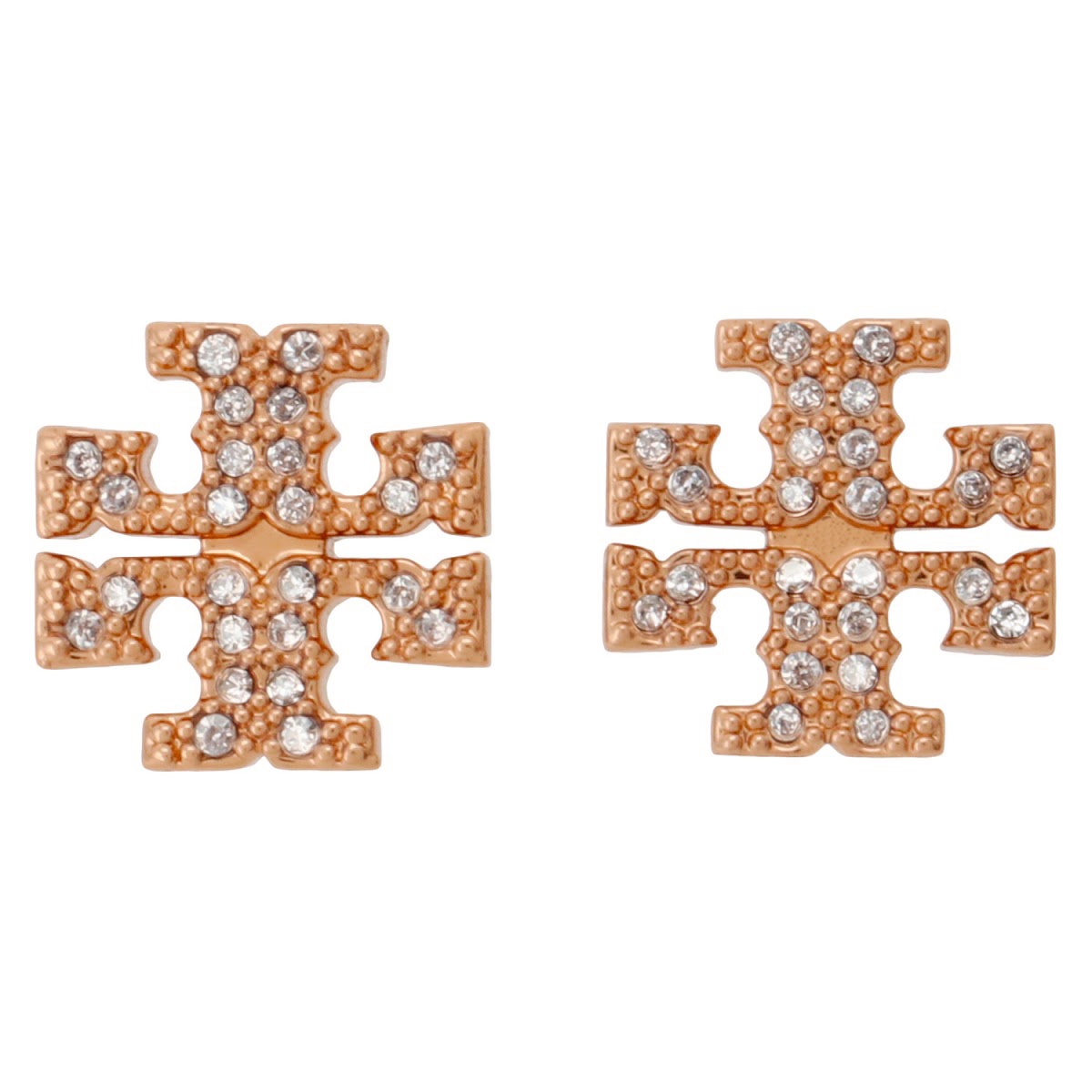 トリーバーチ Tory Burch 53423-696 キラ パヴェ スタッズ ピアス ダブルT ロゴ ローズゴールド レディース アクセサリー Kira Pave Stud Earring