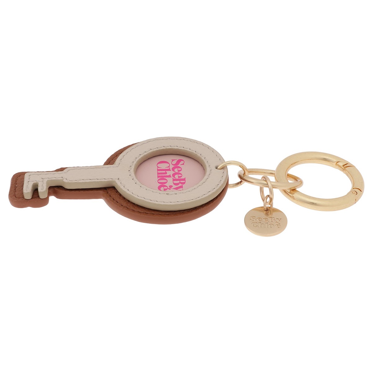 シーバイクロエ SEE BY CHLOE CHS22AK726B97 242 キーモチーフ キーリング キーホルダー バッグチャーム カラメル レディース KEY KEY RING