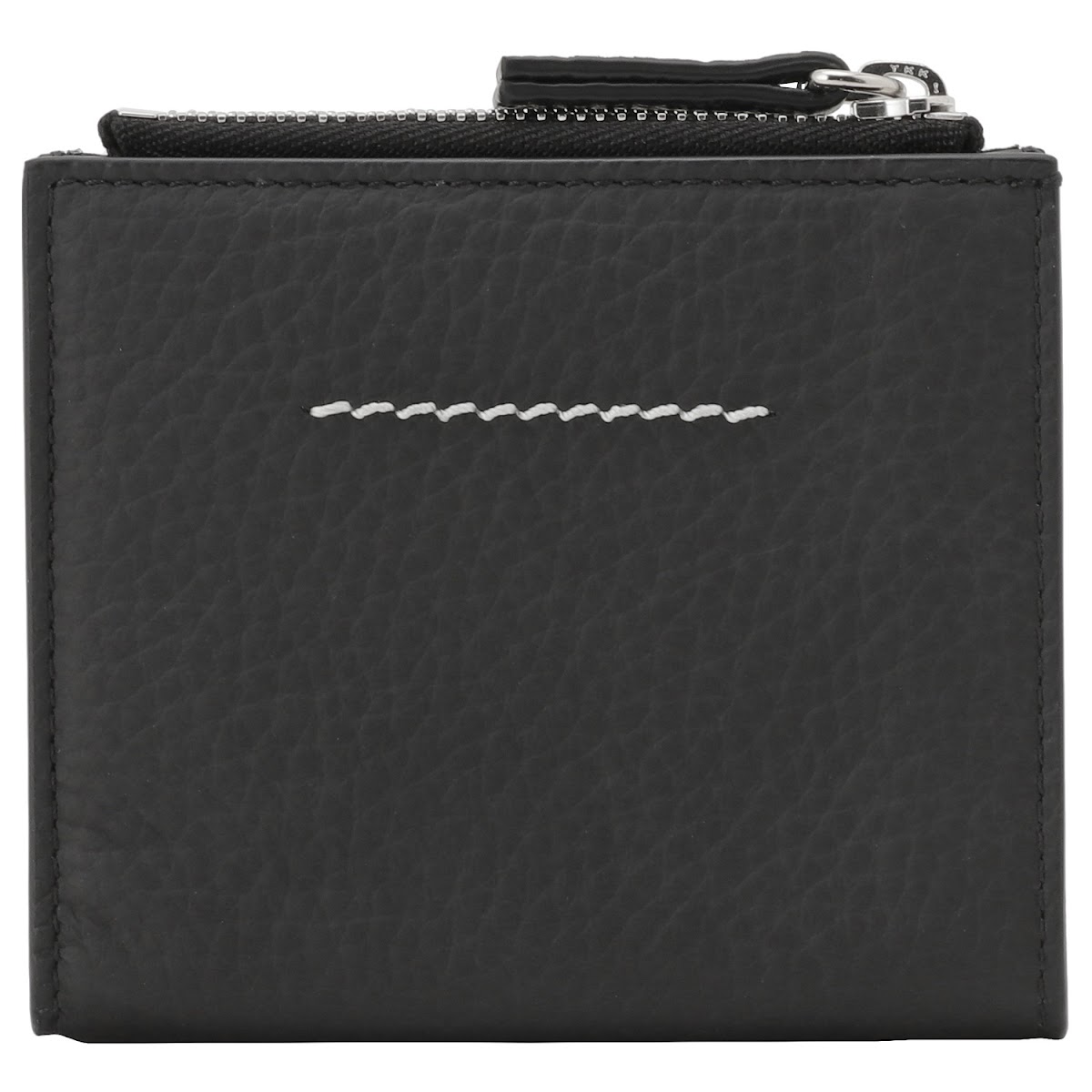 エムエムシックス メゾンマルジェラ MM6 SA5UI0001 P4535 H9095 エンボスロゴ 二つ折り財布 ミニ財布 ブラック レディース ユニセックス Flap Wallet  MM6 Embossed Logo