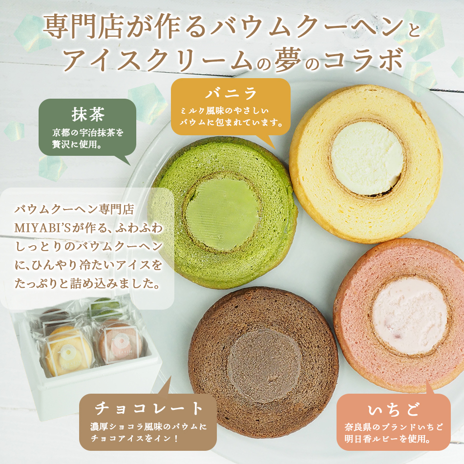 お中元 2026 MIYABI'S バウムクーヘン 【アイスバウム（14個入り）】 5005 冷凍便 送料無料 バームクーヘン 洋菓子 お菓子 個包装 アイスクリーム ギフト 内祝い |  | 01