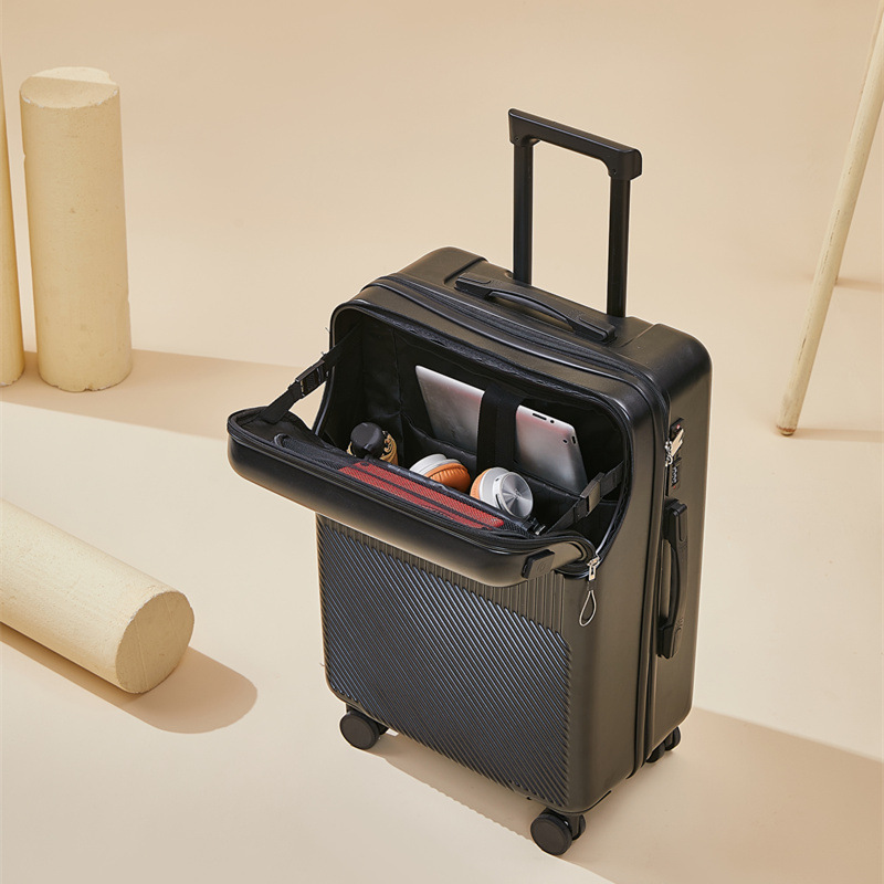 スーツケース フロントオープン Sサイズ 機内持ち込み 大容量 軽量 静音 かわいい キャリーケース 360度回転 おしゃれ ビジネス 旅行 USBポート付き 男性 女性｜kin-gshop｜04