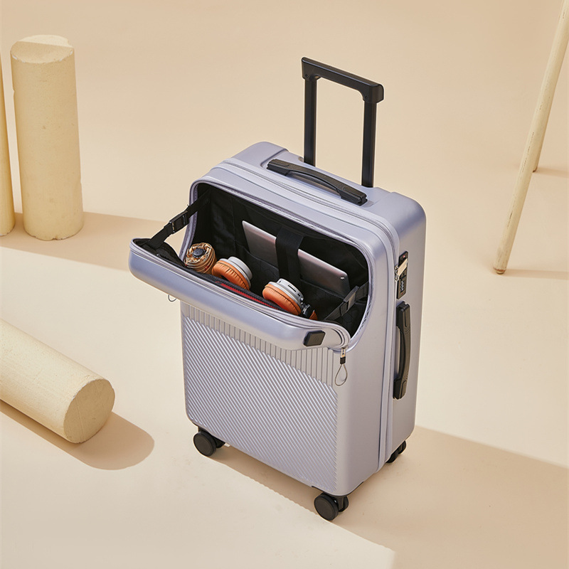 スーツケース フロントオープン Sサイズ 機内持ち込み 大容量 軽量 静音 かわいい キャリーケース 360度回転 おしゃれ ビジネス 旅行 USBポート付き 男性 女性｜kin-gshop｜03