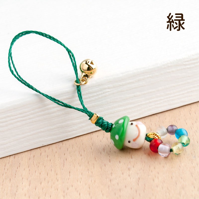 とんぼ玉アクセサリー 厄除け プチ きのこ ストラップ