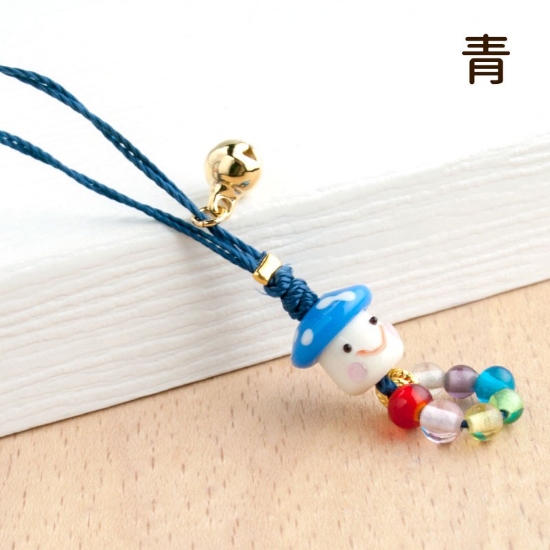 とんぼ玉アクセサリー 厄除け プチ きのこ ストラップ