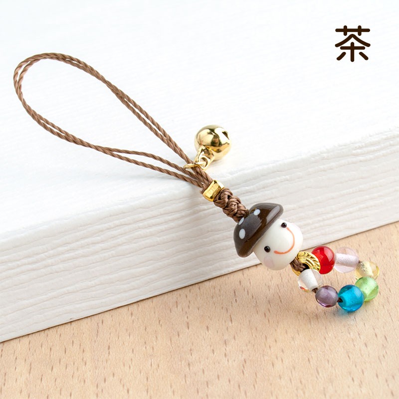 とんぼ玉アクセサリー 厄除け プチ きのこ ストラップ