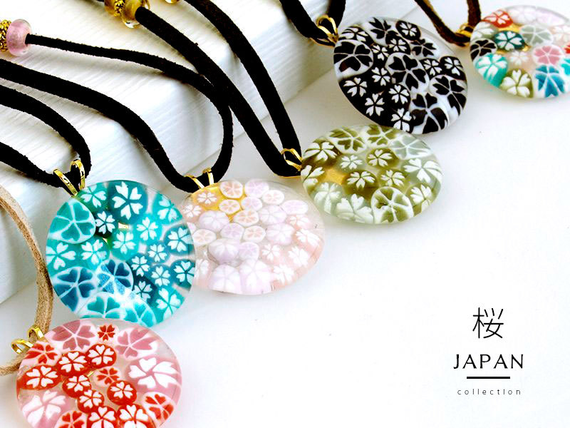 Japanミルフィオリネックレス01(桜)nen0390045-4