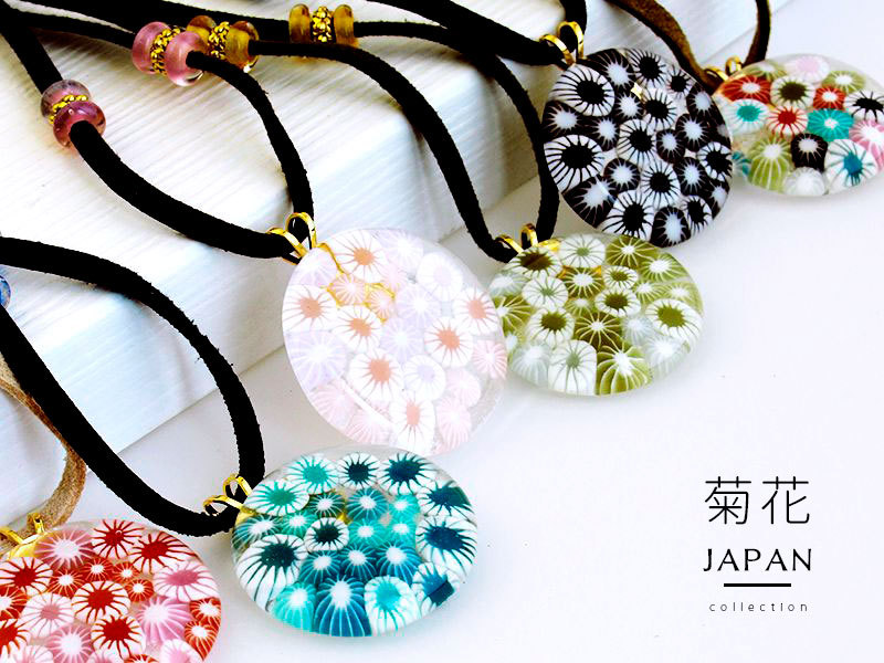 Japanミルフィオリネックレス01(菊花)nen0390079-4