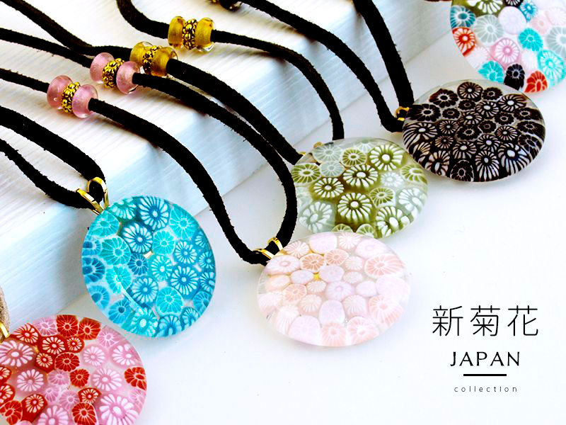 Japanミルフィオリネックレス01(新菊花)nen0390113-4