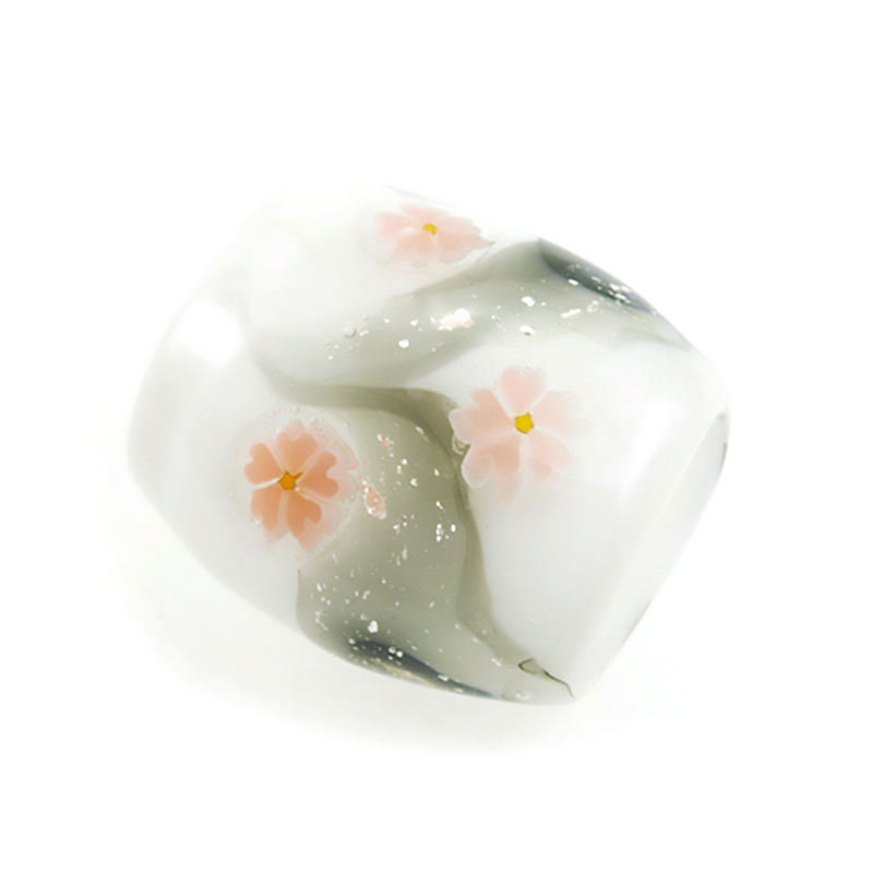 とんぼ玉【帯留め 夜桜】