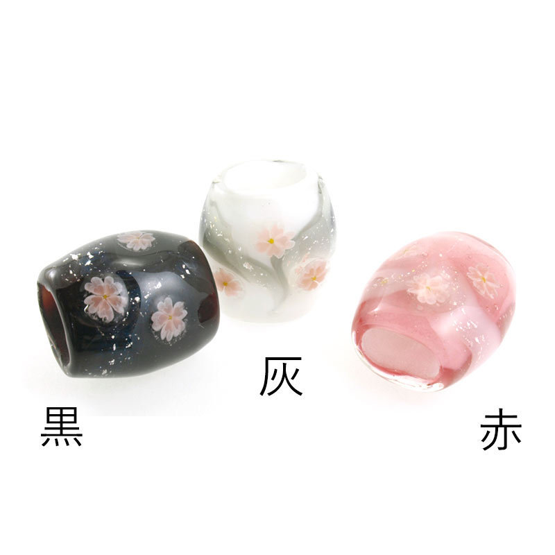 とんぼ玉【帯留め 夜桜】