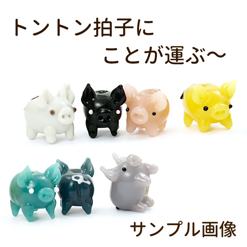 とんぼ玉ストラップ 厄除け ブタ ストラップ