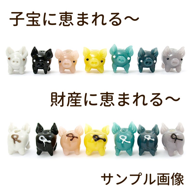 とんぼ玉ストラップ 厄除け ブタ ストラップ