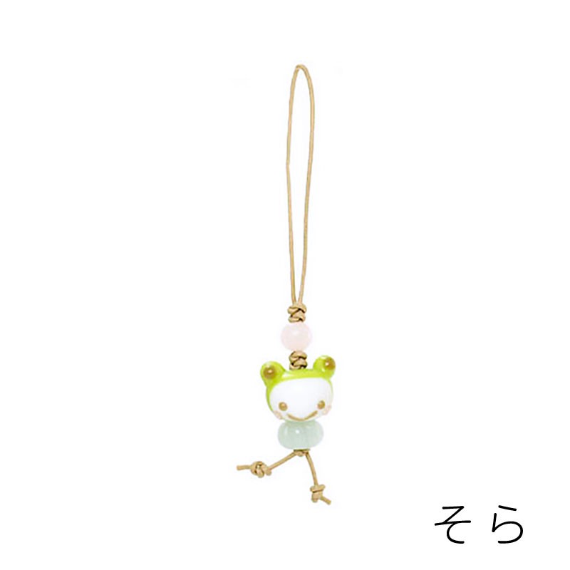 とんぼ玉ストラップ かえる ちゃん ストラップ