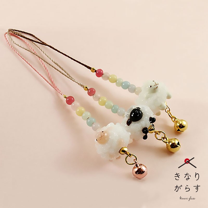 楽天市場】お花トンボ玉ストラップ 4個セット 露(6色)雲(6色)華