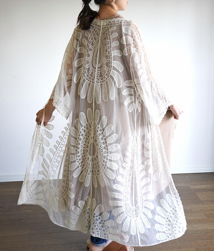 ドロシー（Dorothy）刺繍 レース ロングカーディガン 羽織 k1a100-1.jpg