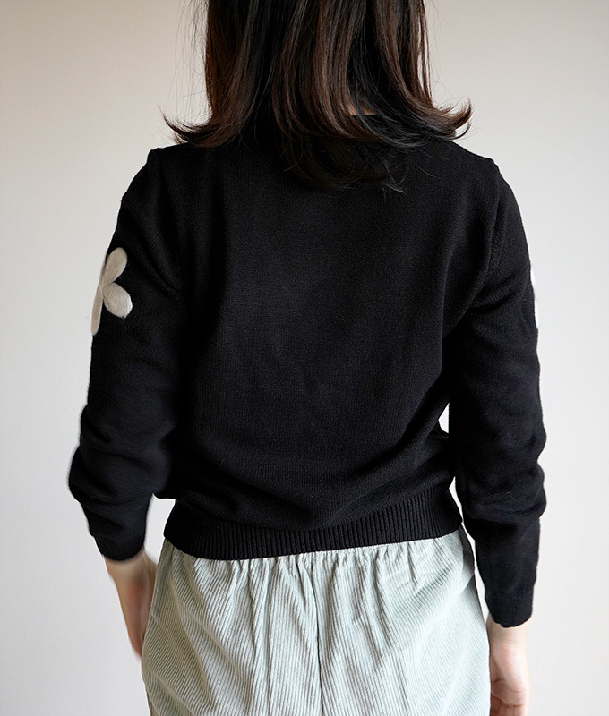 cawaii french」トップス ニット セーター 長袖 花 フラワー