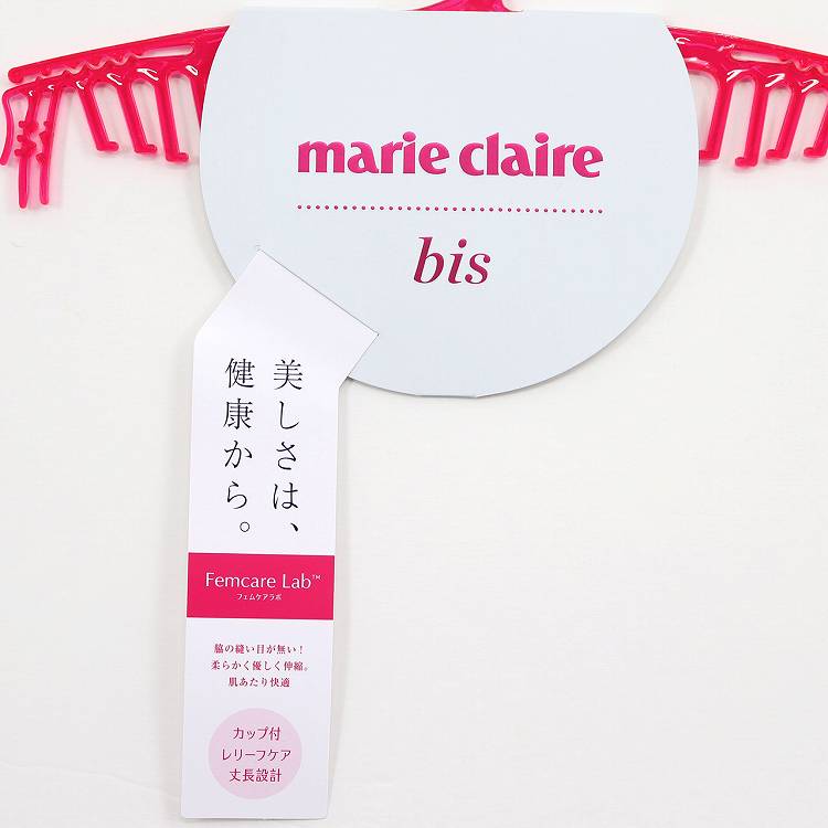 ブラトップ レディース 挿入カップ付き 半袖 レース付き アンダーゴムなし フェムケアラボ marie claire bis マリ・クレール ビス｜kinazu｜06