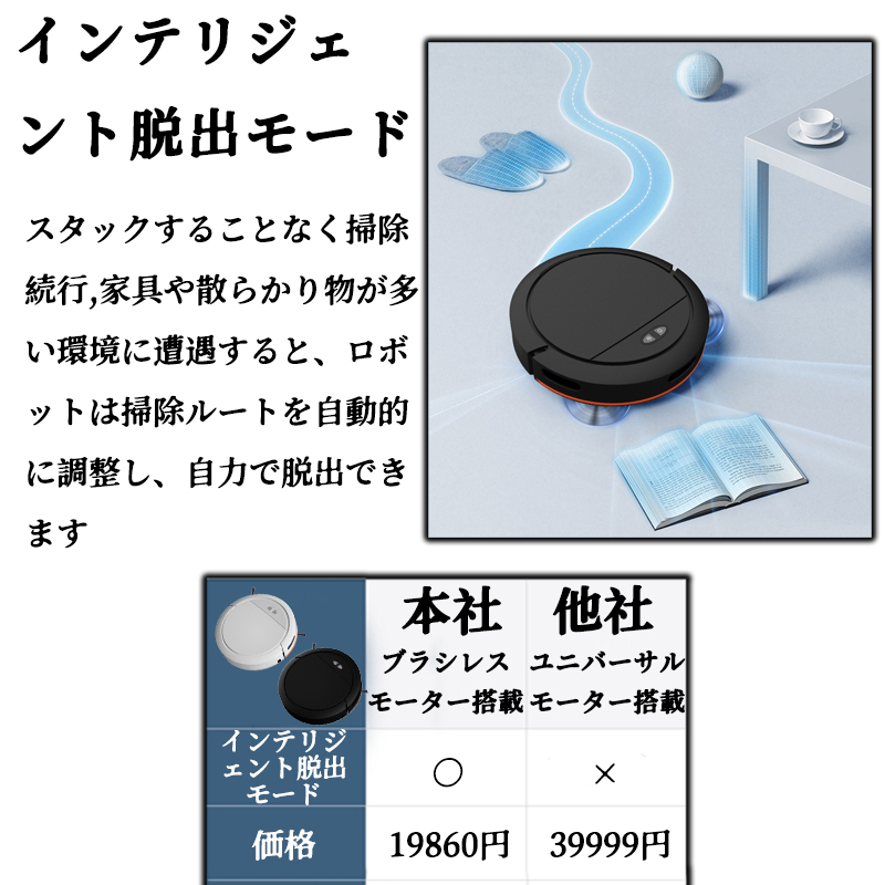 ロボット掃除機 5000Pa 強力吸引 高性能 あす楽 花粉対策 水拭き両用 