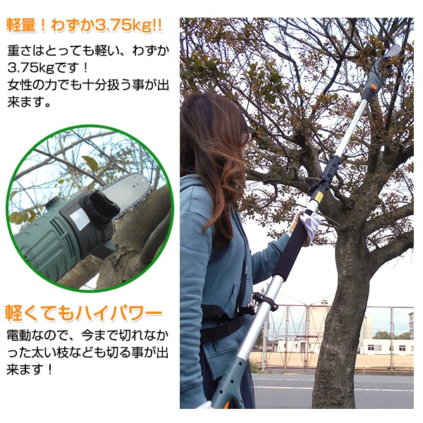開店記念セール 高枝切り電動チェーンソー 230 290cm 高枝et18 01 高枝切りバサミ チェーンソー Labelians Fr