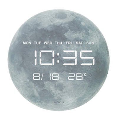 LEDデジタル時計 地球 月 惑星 掛け時計 置時計 カレンダー 温度 LED 給電式 スタイリッシュ おしゃれ###時計76901###｜kingdom-sp｜03