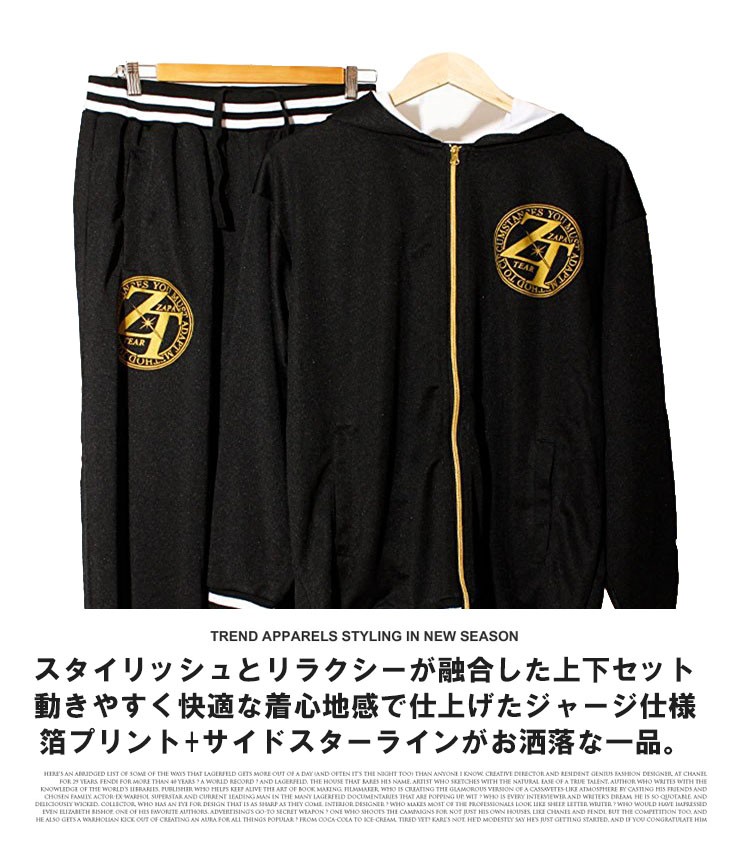 ジャージ メンズ 大きいサイズ セットアップ パーカー パンツ 上下 2点