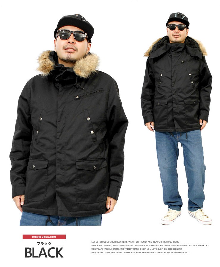 マカフィー　N-3B　ナイロンファーコンビモッズコート　36 ブラック　裏起毛 マカフィー N-3B ナイロンファーコンビモッズコート 36 ブラック 裏起毛