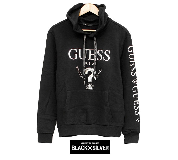 GUESS（ゲス） パーカー メンズ 大きいサイズ プルオーバー メタリック