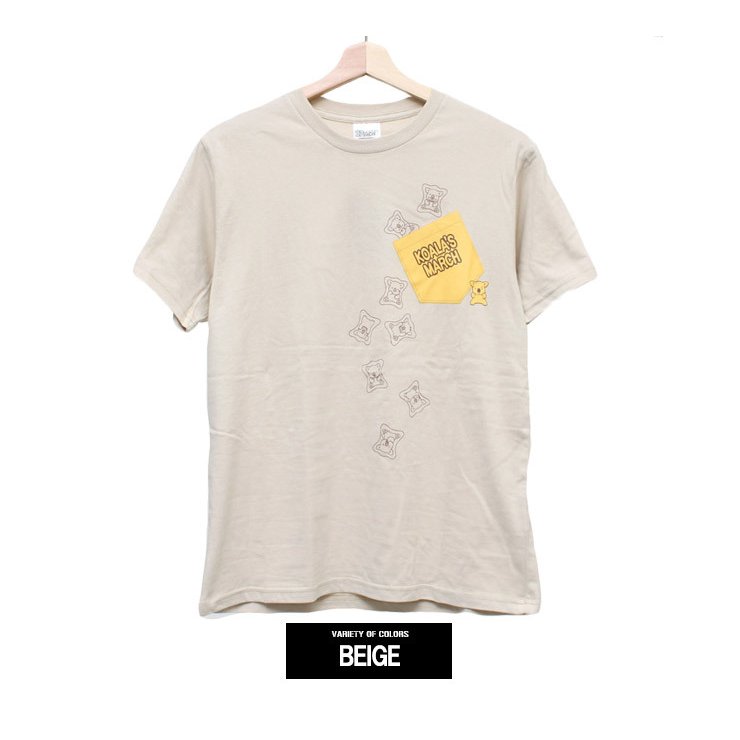 コアラのマーチ 半袖 Tシャツ メンズ 総柄 ポケット お菓子