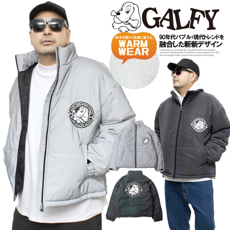 GALFY（ガルフィー） 中綿 ダウンジャケット メンズ ドッグ プリント