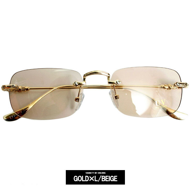 リムレスメガネ 縁なし 紫外線 UVカット クリア レンズ メンズ