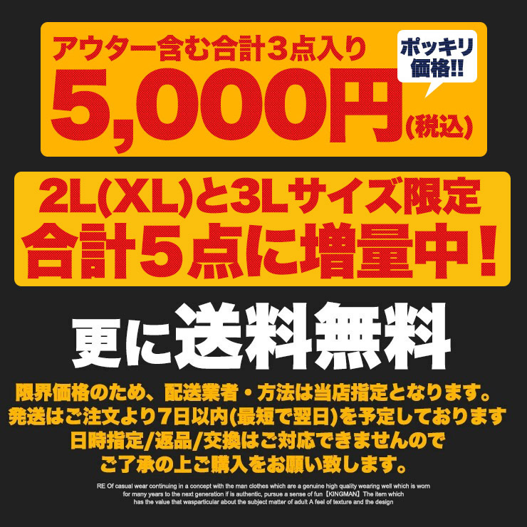 数量限定 福袋 メンズ 大きいサイズ アウター入り3点セット 2025 2026