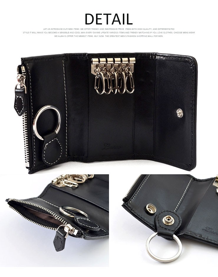 新品 イルビゾンテ 本革 キーケース スマートキー 小銭入れ ブラック NERO IL BISONTE イルビゾンテ キーケース キーリング キーホルダー