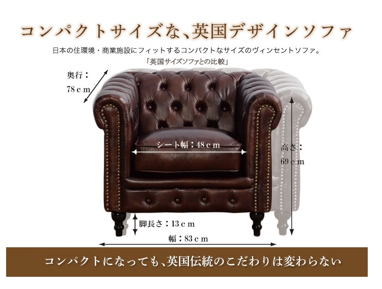 一人暮らし 家具 チェスターフィールド アンティーク ヴィンテージ