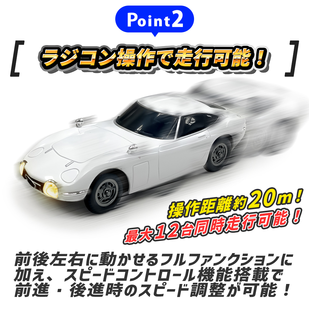 TOYOTA 2000GT ラジコン ラジコンカー トヨタ MF-10L クラシックカー ミニカー コレクション インテリア 趣味 リアル LED  ライト 大人 プレゼント ギフト