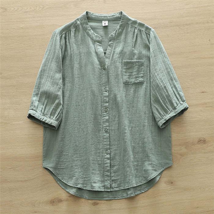 バンドカラー ガーゼ シャツ レディース 春夏 ダブルガーゼ 綿100% シャツブラウス ガーゼシャツ シャツ ブラウス 半袖 トップス 春 夏 キーネック カジュアル 楽天市場】バンドカラー ガーゼ シャツ レディース 春夏 ダブル