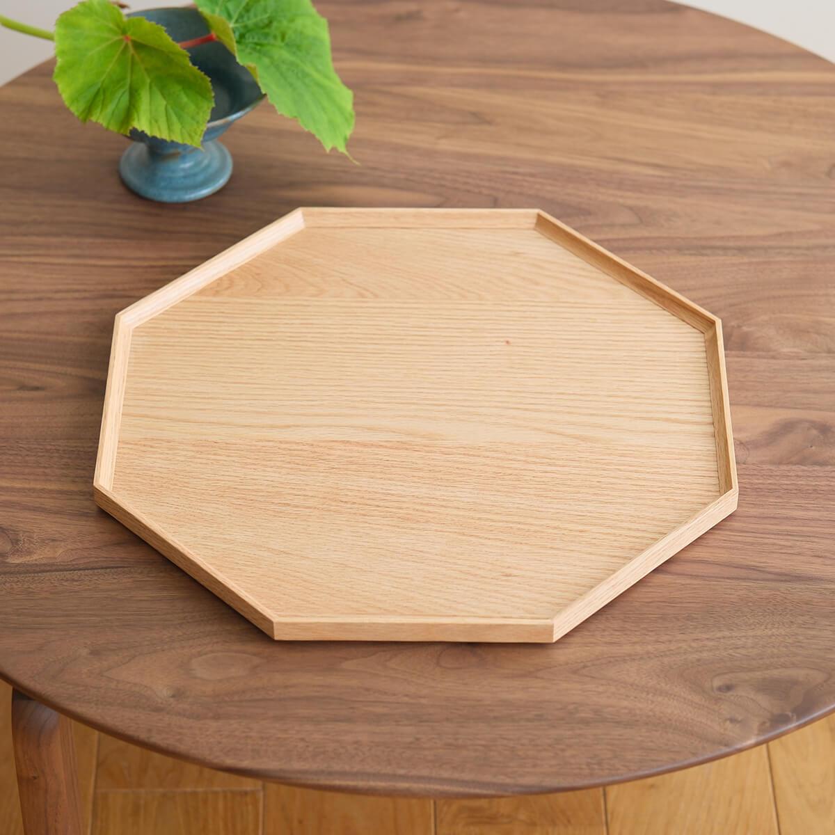 木製トレー 40×40cm 八角形 お盆 スタッキング ナチュラル 北欧