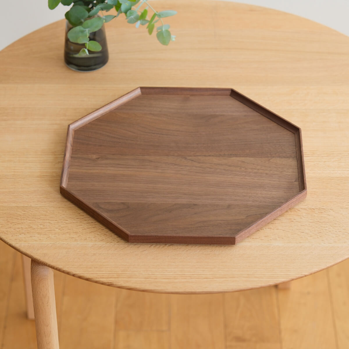 木製トレー 40×40cm 八角形 お盆 スタッキング ナチュラル 北欧