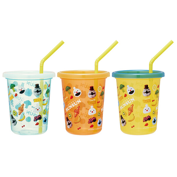 パペットスンスン「ストロー付きタンブラー 320ml 3個セット」 : 金箔
