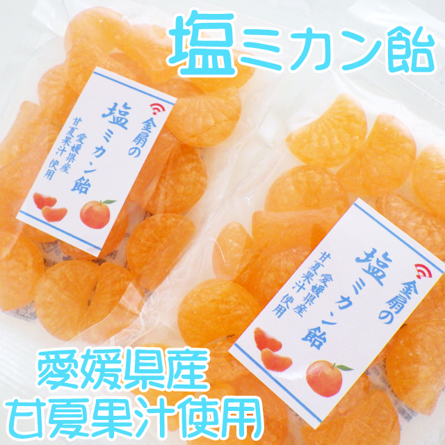 塩みかん飴 チャック袋入り 120g 春夏限定 愛媛県産 甘夏果汁使用 : 飴