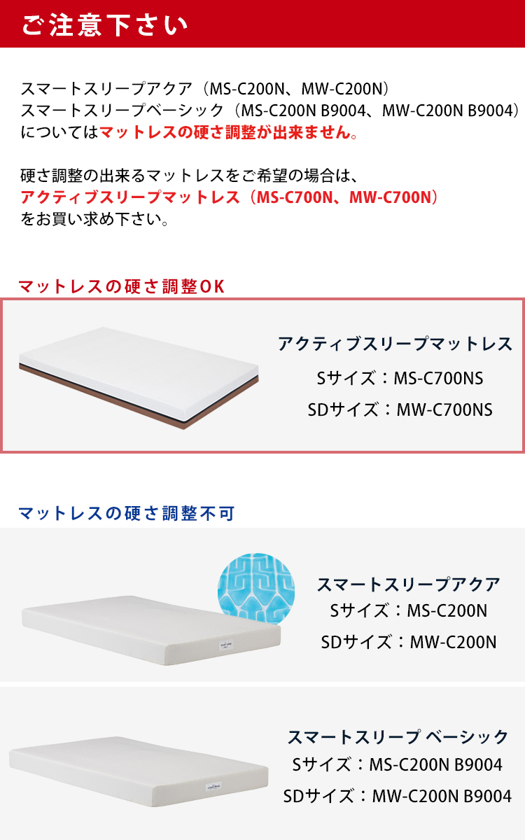 メーカー在庫限り※ セミダブル MW-C200N スマートスリープアクア